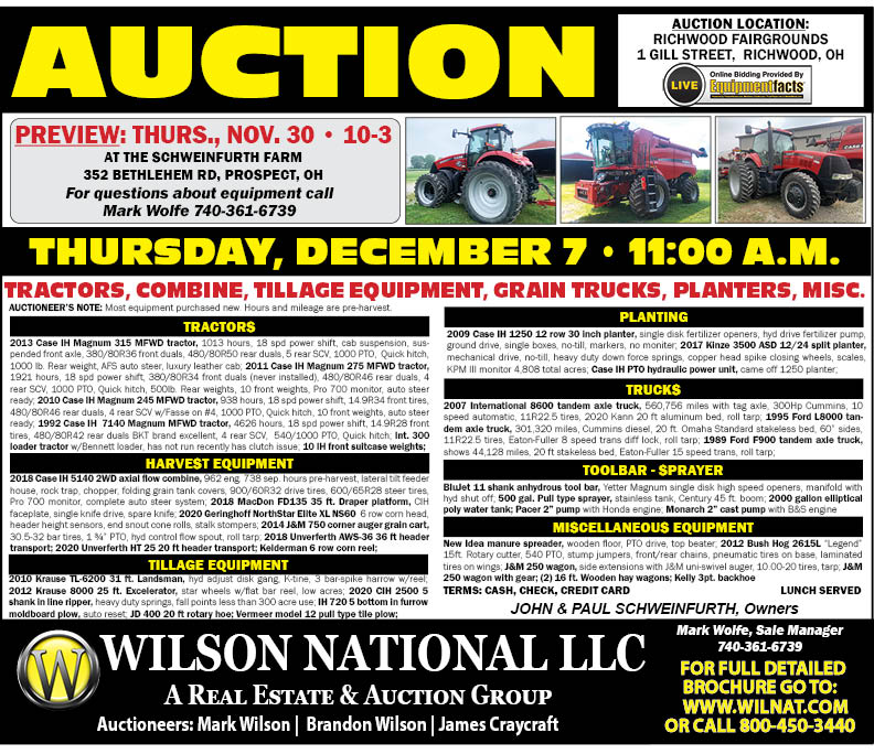 FARM EQUIPMENT AUCTION - Wilson National